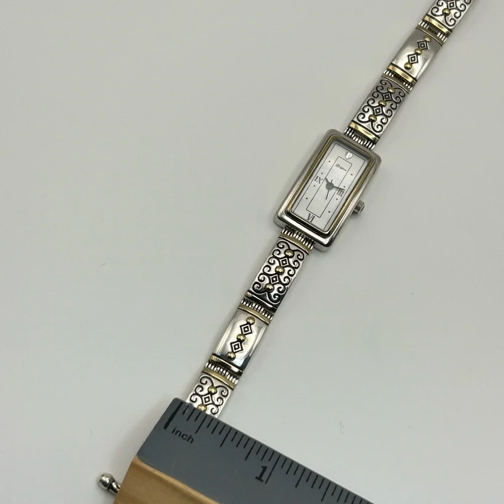 Brighton Aspen Watch Two-tone Silver Plated Bracelet Style New Battery